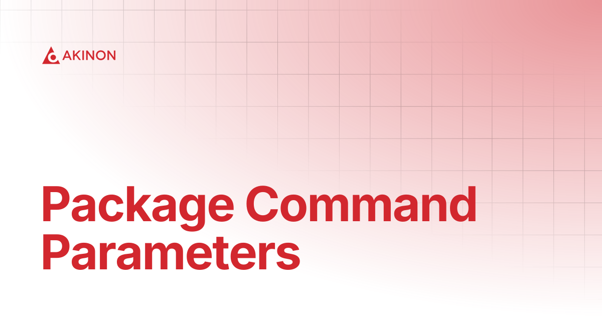 Package Command Parameters | Technical Guides | Docs