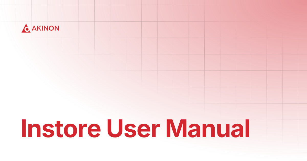 Instore User Manual | Tutorials | Docs