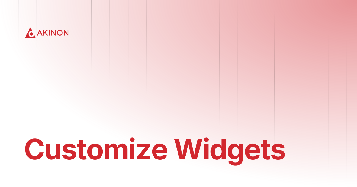Customize Widgets | Tutorials | Docs